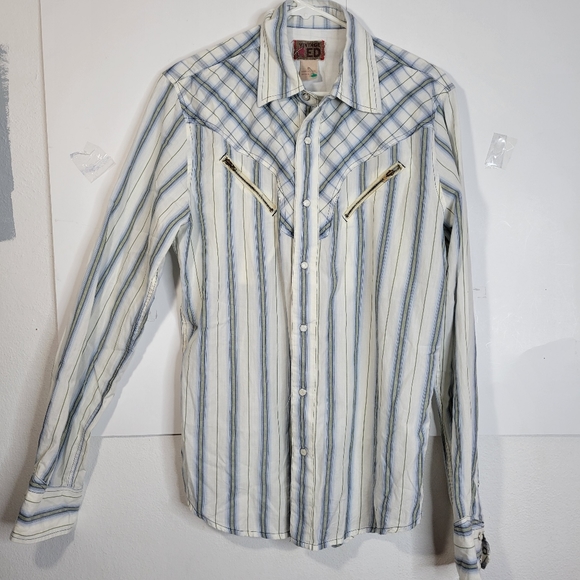 Vintage Red Shirts Mens Vintage Red Snap Front Long Sleeve Western